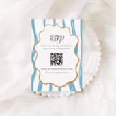 Carte D'accompagnement Whimsy Stripes Wedding QR Code Enclosure Card
