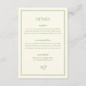 Carte D'accompagnement White and Sage Green Wedding Details (Devant)