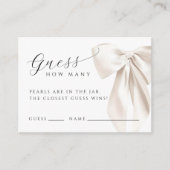 Carte D'accompagnement White Bow Guess How Many Game Card (Devant)