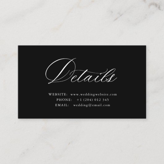 Carte D'accompagnement White Calligraphy QR code wedding details card (Devant)