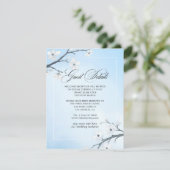 Carte D'accompagnement White Cherry Blossoms Mariage Détails sur l'invité (Debout devant)