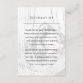 Carte D'accompagnement White Classic Rustic Woodgrain Informations de mar (Devant)