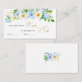 Carte D'accompagnement White Daisy Blue Floral Devinez Combien De Baisers (Devant / Derrière)