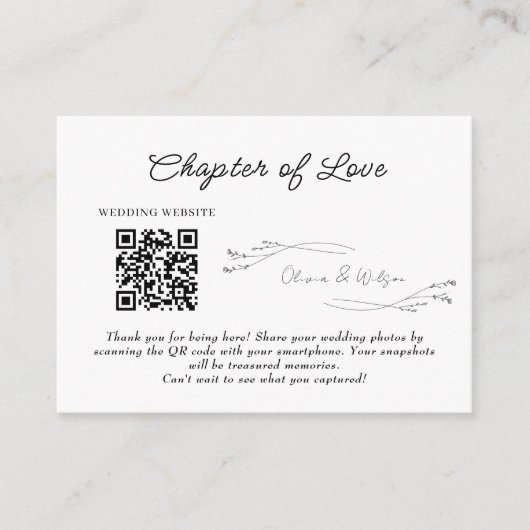 Carte D'accompagnement White Elegant Minimalist Botanical Wedding (Devant)