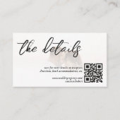 Carte D'accompagnement White Elegant QR Code Détails du Mariage photo (Devant)