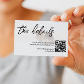 Carte D'accompagnement White Elegant QR Code Détails du Mariage photo