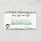 Carte D'accompagnement White Elephant Party Rules Card | Funny & Elegant (Devant)