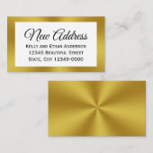 Carte D'accompagnement White et Faux Gold Nouvelle adresse Insérer (Devant / Derrière)