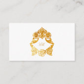 Carte D'accompagnement White & Faux Gold Foil Site Mariage baroque (Dos)