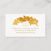 Carte D'accompagnement White & Faux Gold Foil Site Mariage baroque (Devant)