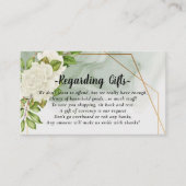 Carte D'accompagnement White Floral Lune de miel souhaite financer les ca (Devant)