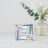 Carte D'accompagnement White Flowers Elegant Blue Gray Detail (Debout devant)