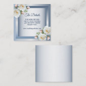 Carte D'accompagnement White Flowers Elegant Blue Gray Detail (Devant / Derrière)