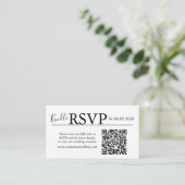 Carte D'accompagnement White landscape RSVP QR Code Card Modern Wedding (Debout devant)