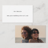 Carte D'accompagnement White Minimalist Avant-Garde Mariage Détails Web (Devant / Derrière)