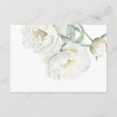 Carte D'accompagnement White Peonies Floral Wedding Details QR code (Dos)