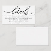 Carte D'accompagnement White Simple Modern Ajouter Détails du Mariage pho (Devant / Derrière)