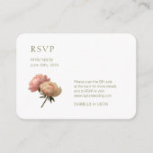 Carte D'accompagnement White | Vintage Rose QR Code Wedding (Devant)