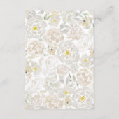 Carte D'accompagnement White Watercolor Peonies Détails du Mariage (Dos)