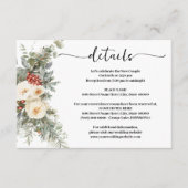 Carte D'accompagnement White Winter Flowers Wedding Details Insert Card (Devant)