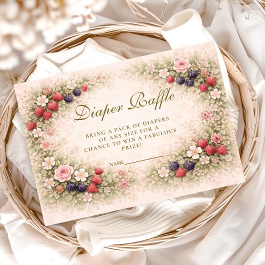 Carte D'accompagnement Wild Berry Garden Diapper Raffle