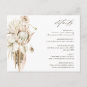 Carte D'accompagnement Wild Boho Protea Pampas Grass Mariage Détails (Devant)