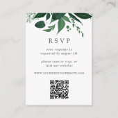 Carte D'accompagnement Wild Forest Green Botanical QR Code Mariage RSVP (Devant)