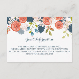 Carte D'accompagnement Wild Garden Floral Mariage Information Card