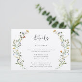 Carte D'accompagnement Wild Meadow Wreath Détails du Mariage (Debout devant)