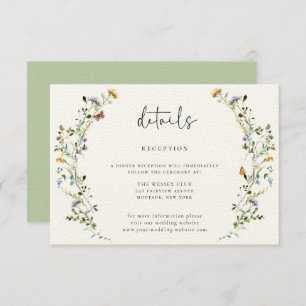 Carte D'accompagnement Wild Meadow Wreath Détails du Mariage