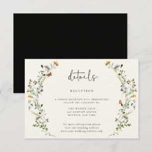 Carte D'accompagnement Wild Meadow Wreath Détails du Mariage