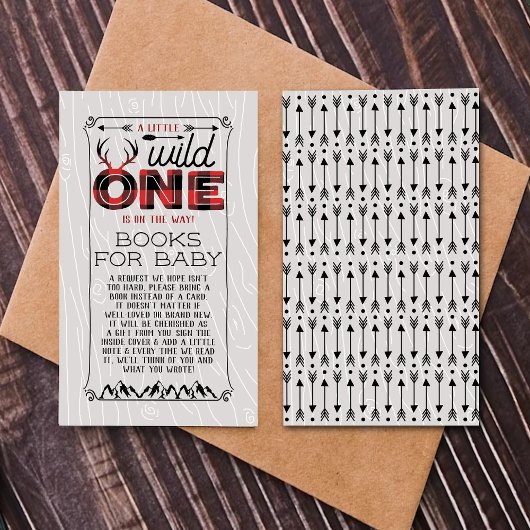 Carte D'accompagnement Wild One Boys Rustic Plaid Baby shower de bûcheron