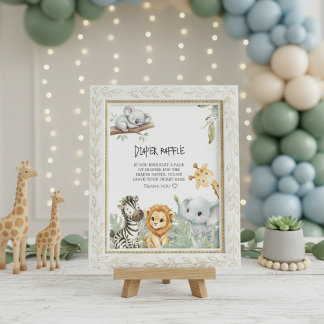 Carte D'accompagnement Wild One Elegant Safari Jungle Animals Baby Shower