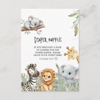 Carte D'accompagnement Wild One Elegant Safari Jungle Animals Baby Shower