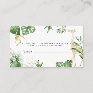 Carte D'accompagnement Wild One Jungle Safari Baby shower Déchets Raffle