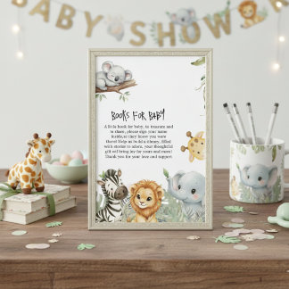 Carte D'accompagnement Wild One Safari Jungle Animals Boy Baby Shower  En