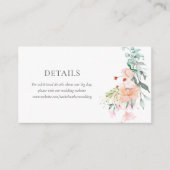 Carte D'accompagnement Wild Rose Greenery Floral Mariage Détails (Devant)