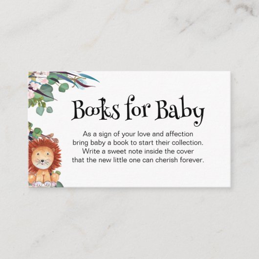 Carte D'accompagnement Wild Safari Animals Livres pour Baby Card (Devant)