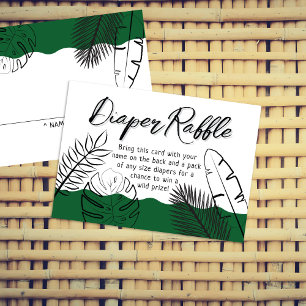 Carte D'accompagnement Wild Safari Leave Forest Green Diaper Raffle
