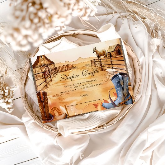 Carte D'accompagnement Wild West Cowboy Diapper Raffle