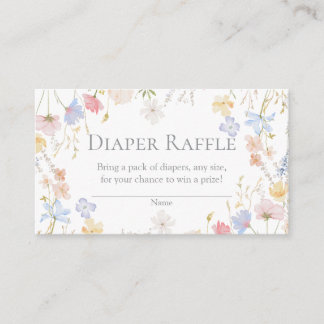 Carte D'accompagnement Wildflower Baby Shower Diaper Raffle Insert