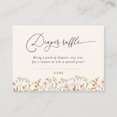 Carte D'accompagnement Wildflower Baby Shower Diaper Raffle Ticket (Devant)