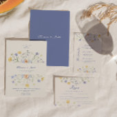 Carte D'accompagnement Wildflower Elegant Handwritten Wedding Details 