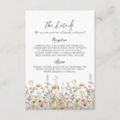 Carte D'accompagnement Wildflower Floral Wedding Details (Devant)