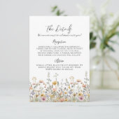 Carte D'accompagnement Wildflower Floral Wedding Details (Debout devant)