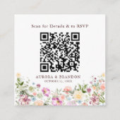 Carte D'accompagnement Wildflower Garden Wedding Details & RSVP QR Code  (Dos)