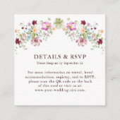 Carte D'accompagnement Wildflower Garden Wedding Details & RSVP QR Code  (Devant)