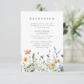Carte D'accompagnement Wildflower Garden Wedding Reception Enclosure Card (Debout devant)