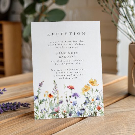 Carte D'accompagnement Wildflower Garden Wedding Reception Enclosure Card