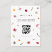 Carte D'accompagnement Wildflower Wedding Details Qr Code (Devant)